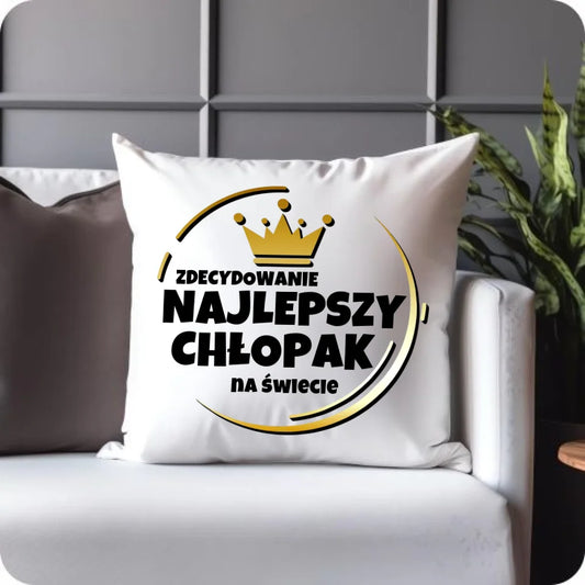 Poduszka na prezent dla chłopaka - Najlepszy chłopak na świecie DCH21