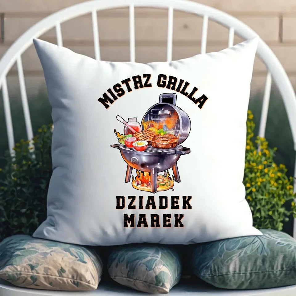 Dziadek mistrz grilla | Poduszka dla dziadka D33 - StoryCups.pl