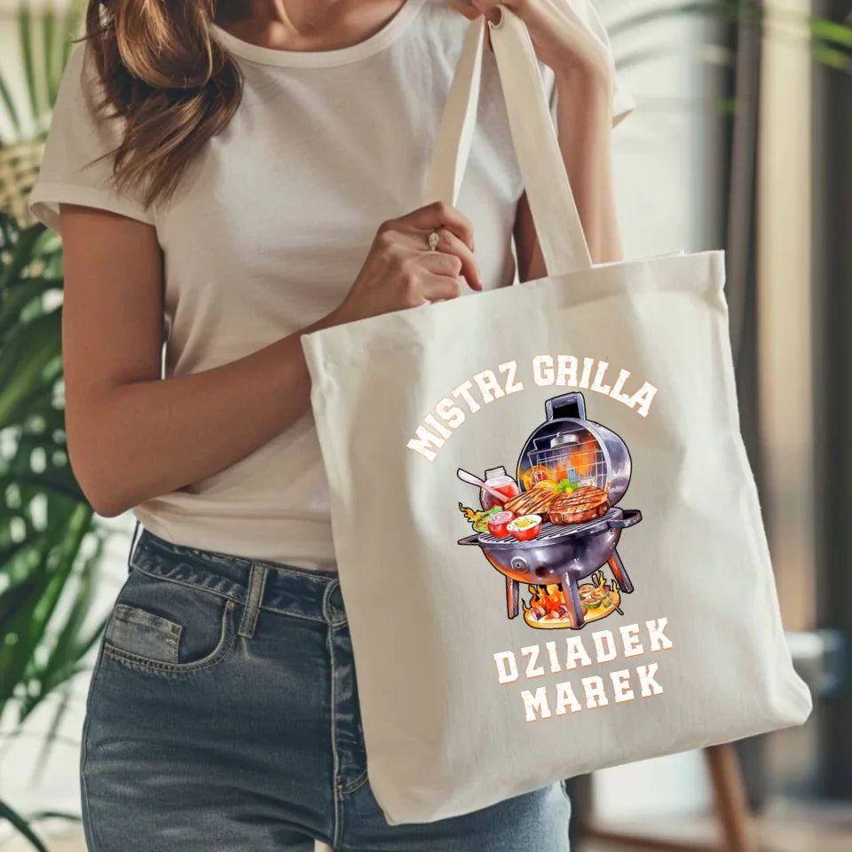 Torba dla dziadka z nadrukiem – praktyczny i ekologiczny prezent na Dzień Dziadka, Święta, urodziny - naturalna