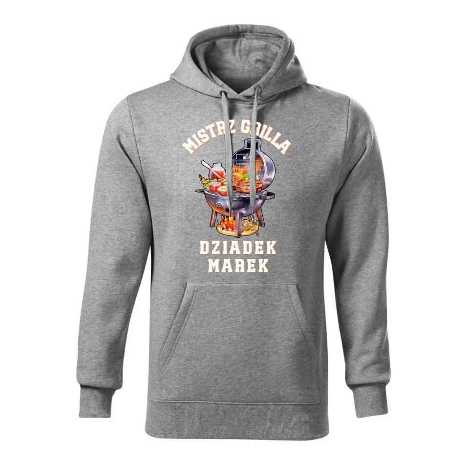 Dziadek mistrz grilla | Bluza męska z kapturem dla dziadka D33 - StoryCups.pl