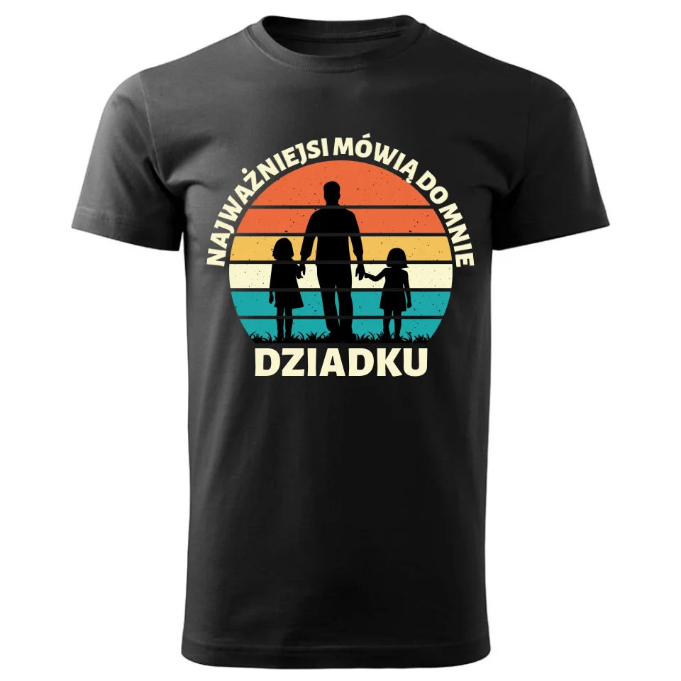 Personalizowana koszulka dla dziadka – czarna - T-shirt z nadrukiem prezent dla dziadka na Dzień Dziadka, urodziny, Święta