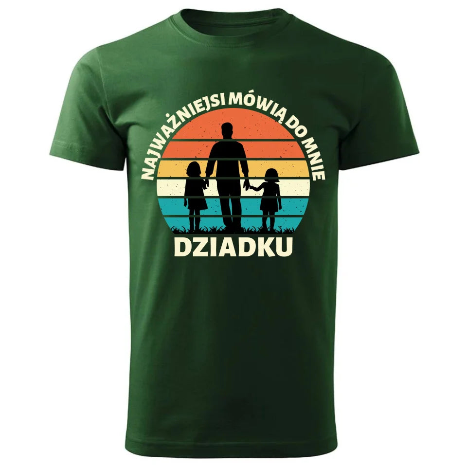 Personalizowana koszulka dla dziadka – zielona - T-shirt z nadrukiem prezent dla dziadka na Dzień Dziadka, urodziny, Święta