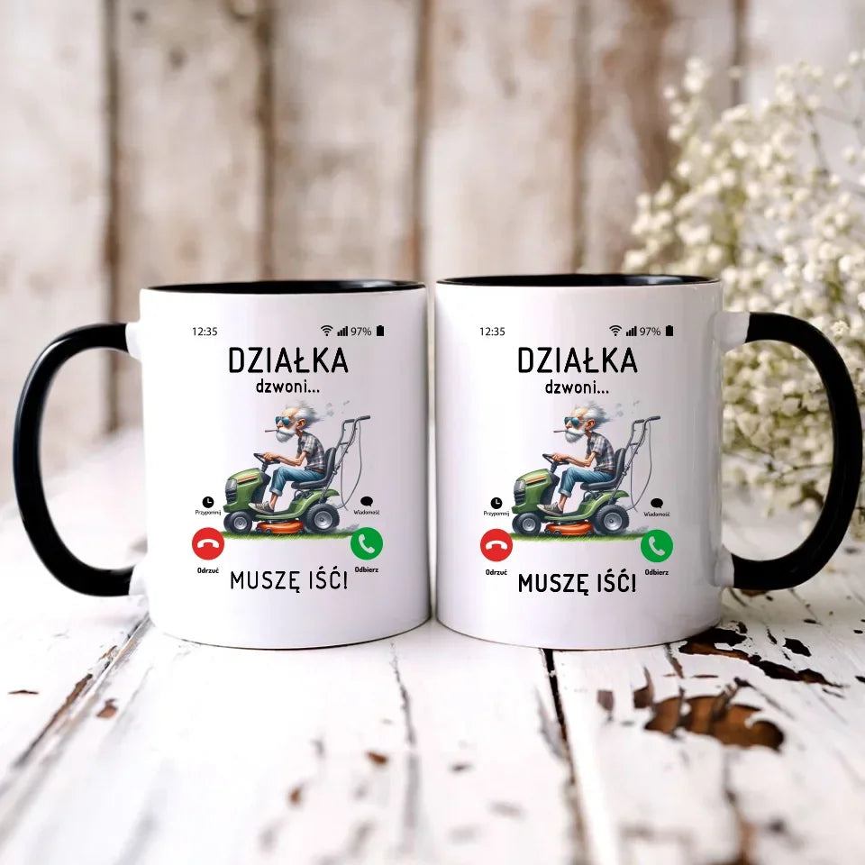 Działka dzwoni muszę iść | Kubek dla dziadka D35 - StoryCups.pl