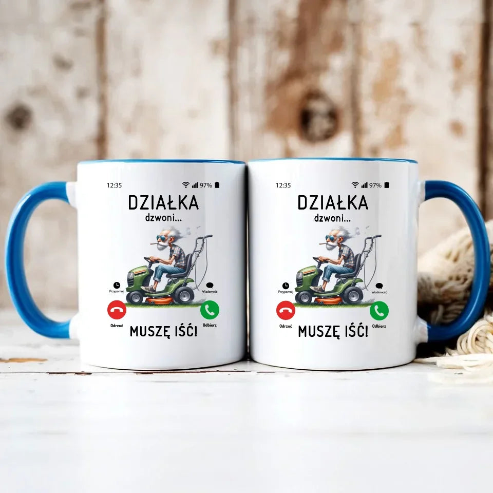 Działka dzwoni muszę iść | Kubek dla dziadka D35 - StoryCups.pl
