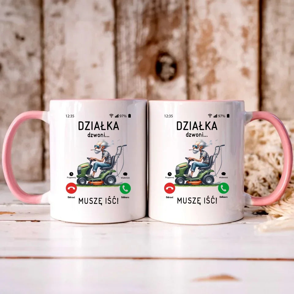 Działka dzwoni muszę iść | Kubek dla dziadka D35 - StoryCups.pl