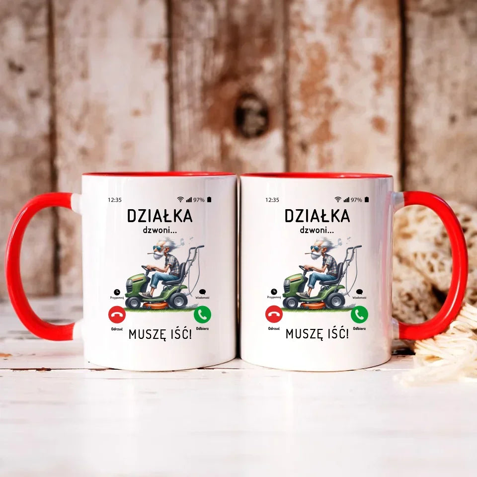 Działka dzwoni muszę iść | Kubek dla dziadka D35 - StoryCups.pl