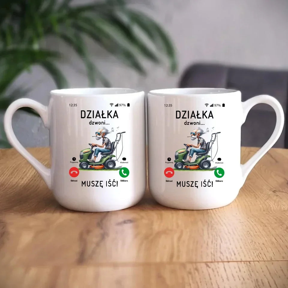 Działka dzwoni muszę iść | Kubek dla dziadka D35 - StoryCups.pl