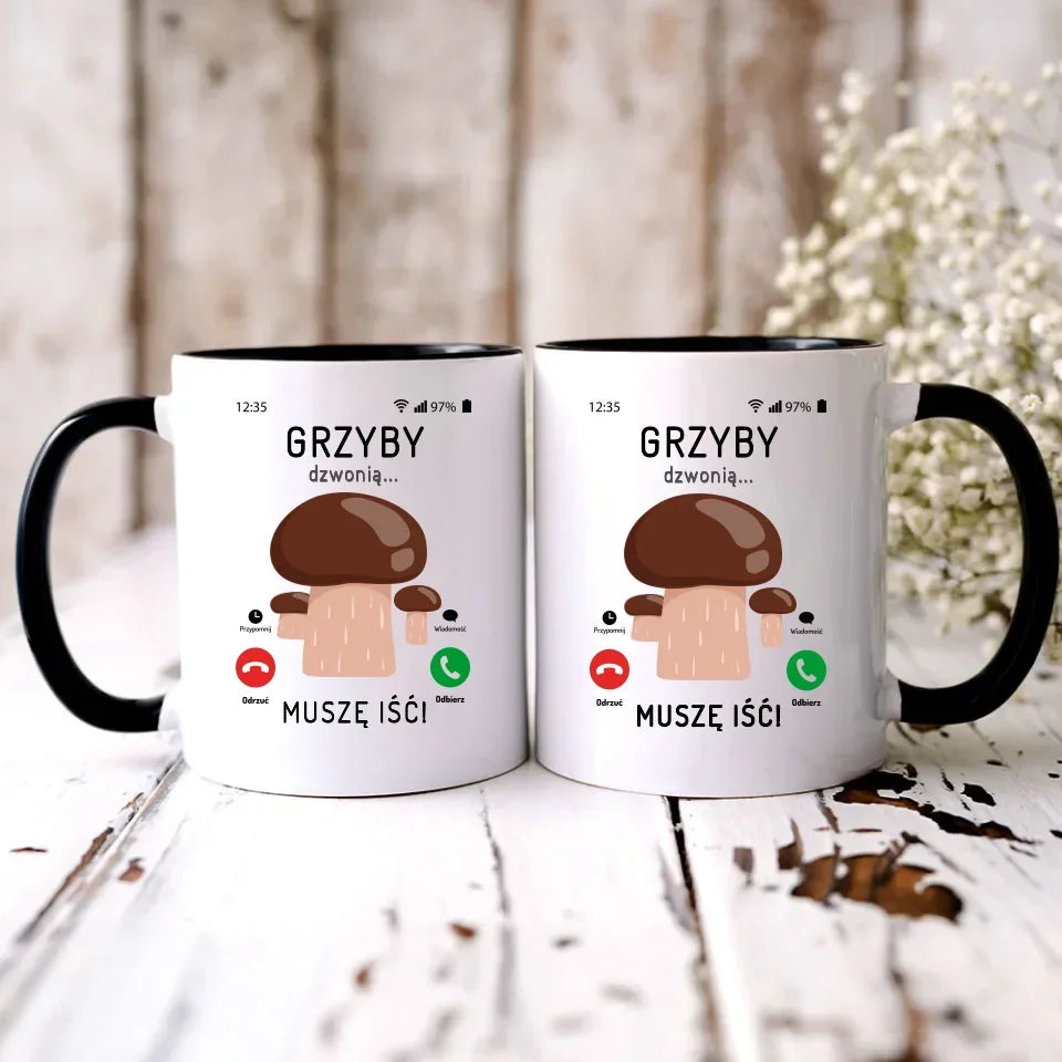 Grzyby dzwonią muszę iść | Kubek dla dziadka D36 - StoryCups.pl
