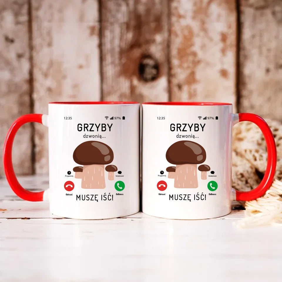 Grzyby dzwonią muszę iść | Kubek dla dziadka D36 - StoryCups.pl