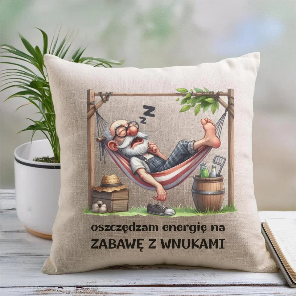 Oszczędzam energię | Poduszka dla dziadka D39 - StoryCups.pl