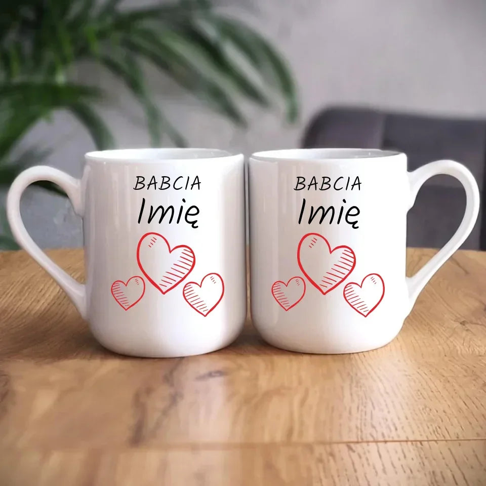 Serca | Personalizowany kubek dla babci B01 - StoryCups.pl