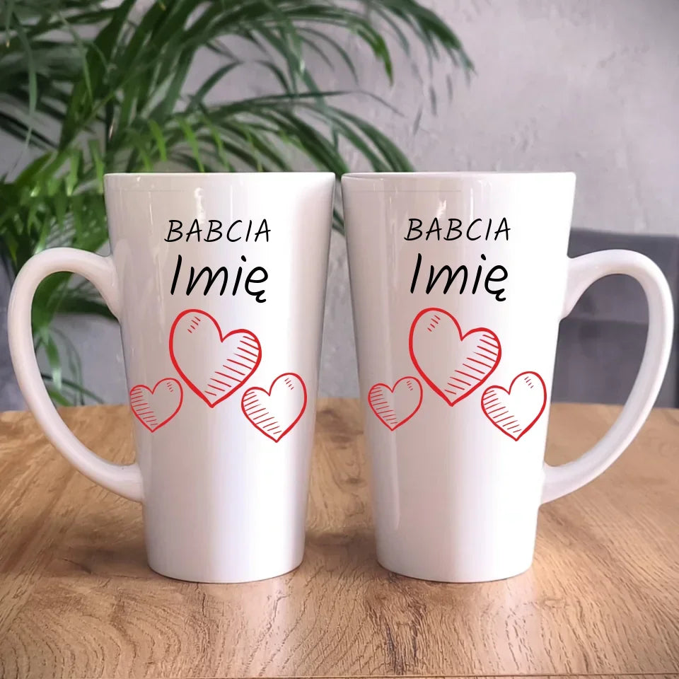 Serca | Personalizowany kubek dla babci B01 - StoryCups.pl