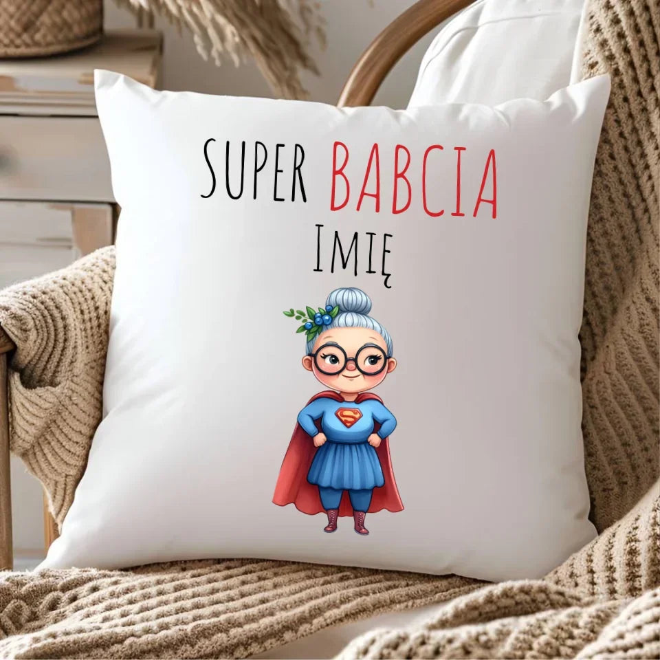 Super Babcia | Poduszka z imieniem dla babci B02 - StoryCups.pl