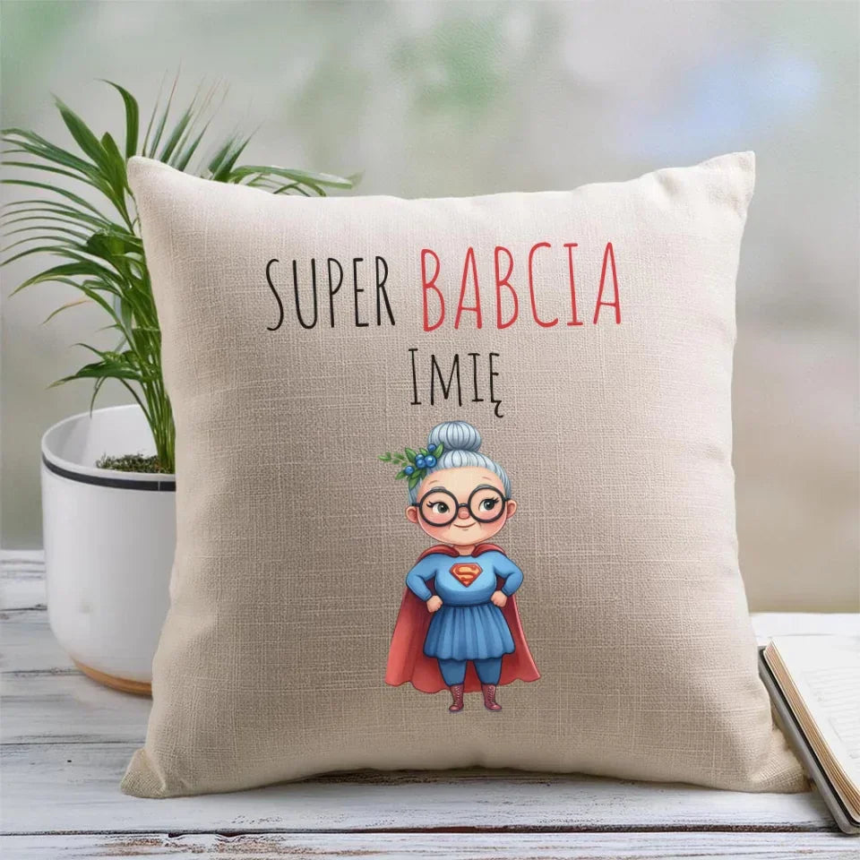 Super Babcia | Poduszka z imieniem dla babci B02 - StoryCups.pl