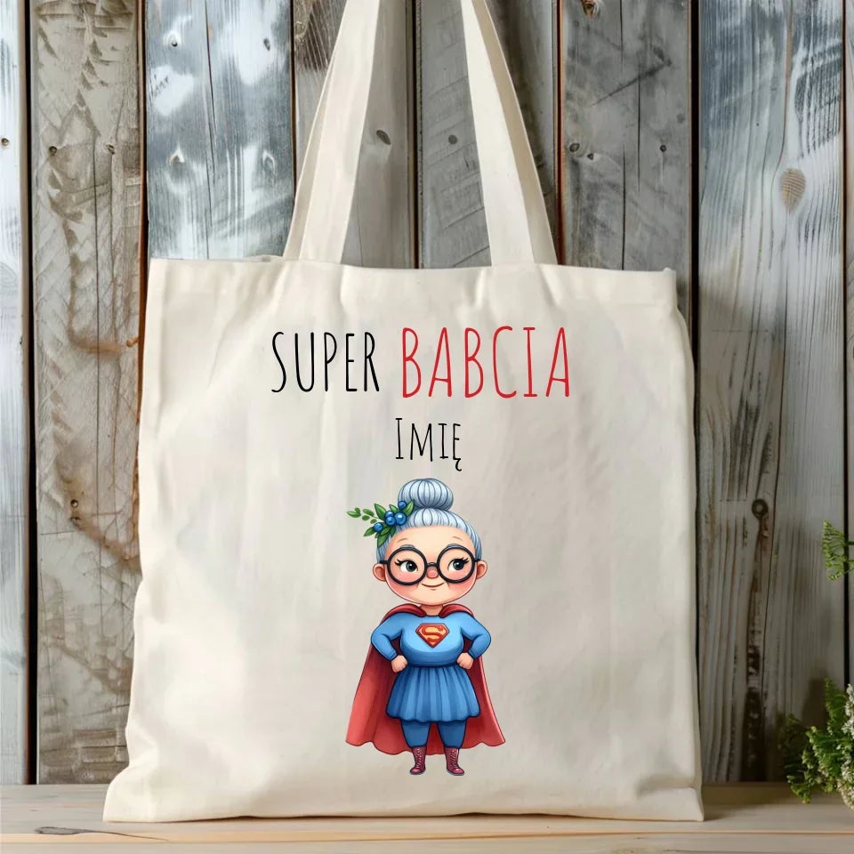 Super Babcia | Torba z imieniem dla babci B02 - StoryCups.pl