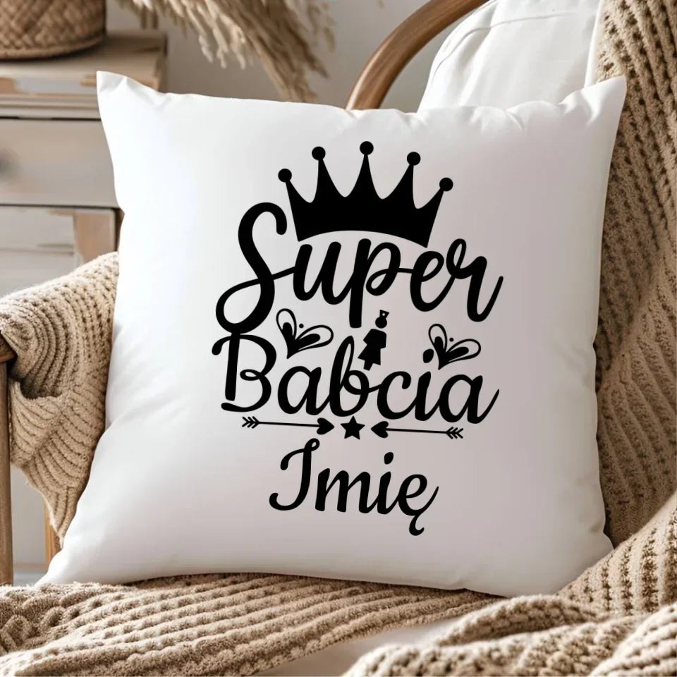 Super Babcia | Personalizowana poduszka dla babci B03 - StoryCups.pl