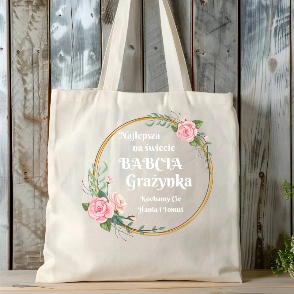 Najlepsza babcia na świecie | Personalizowana torba dla babci B04 - StoryCups.pl