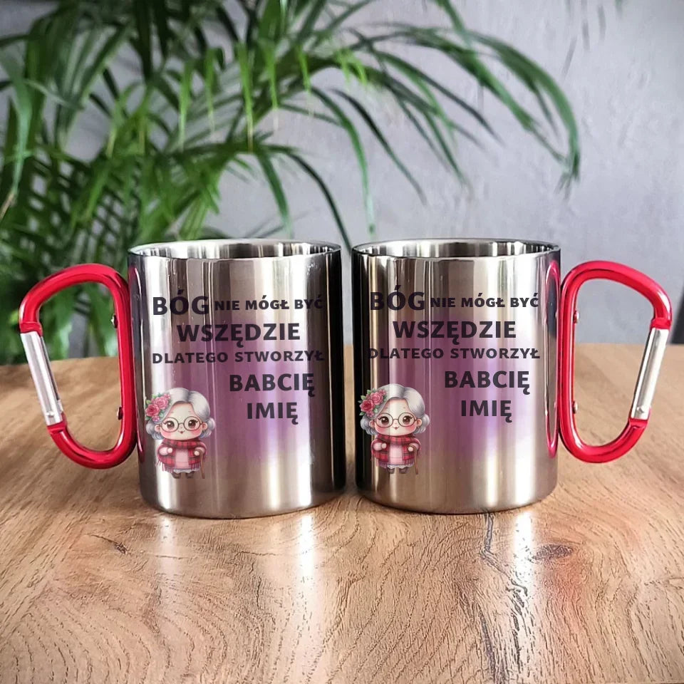 Bóg nie mógł być wszędzie | Kubek metalowy dla babci B09 - StoryCups.pl