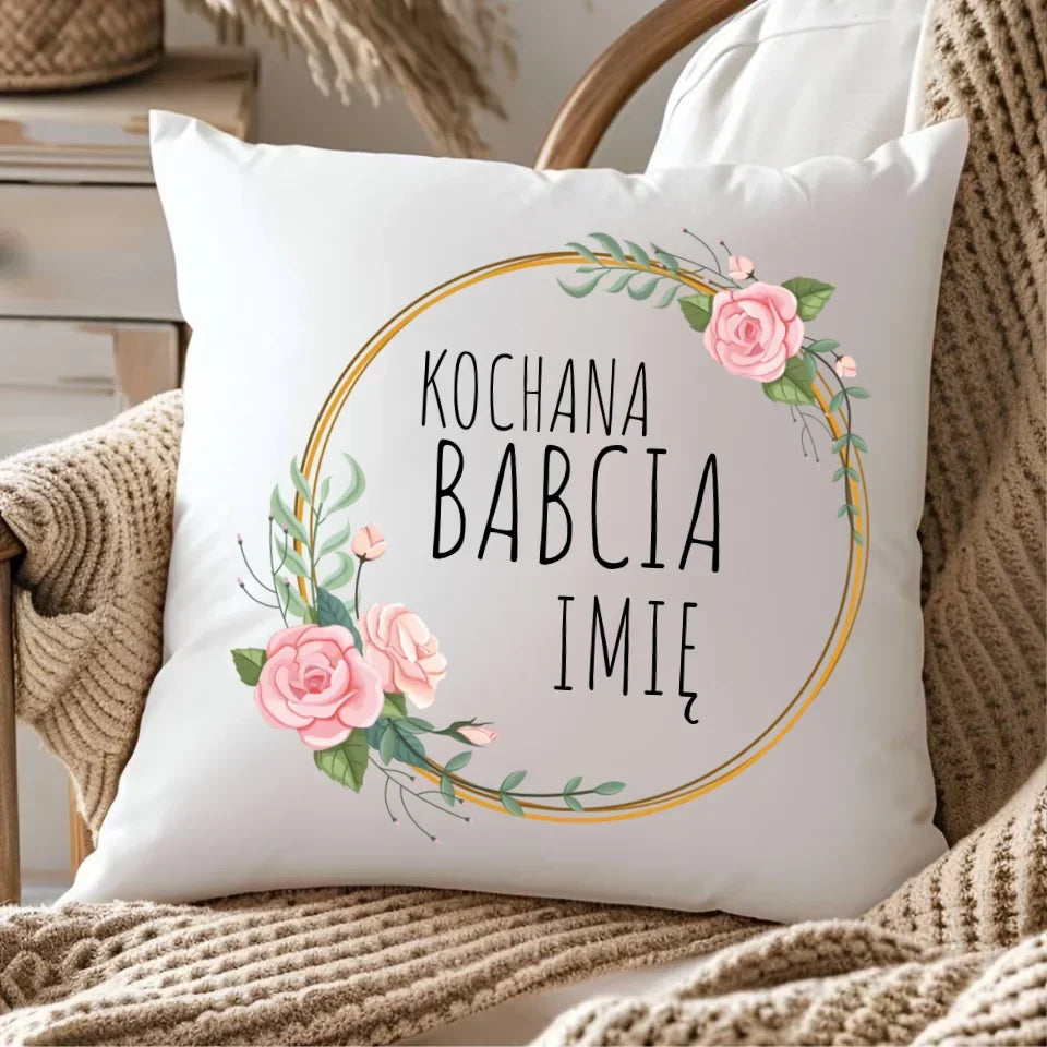 Kochana Babcia | Personalizowana poduszka dla babci B10 - StoryCups.pl