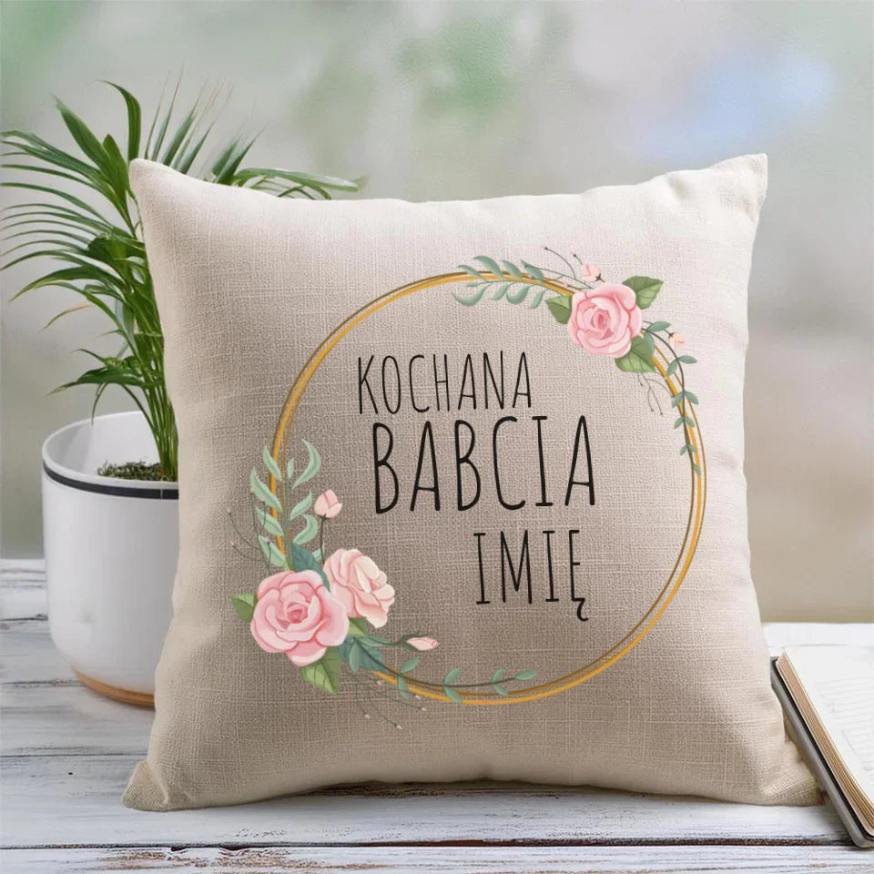 Kochana Babcia | Personalizowana poduszka dla babci B10 - StoryCups.pl