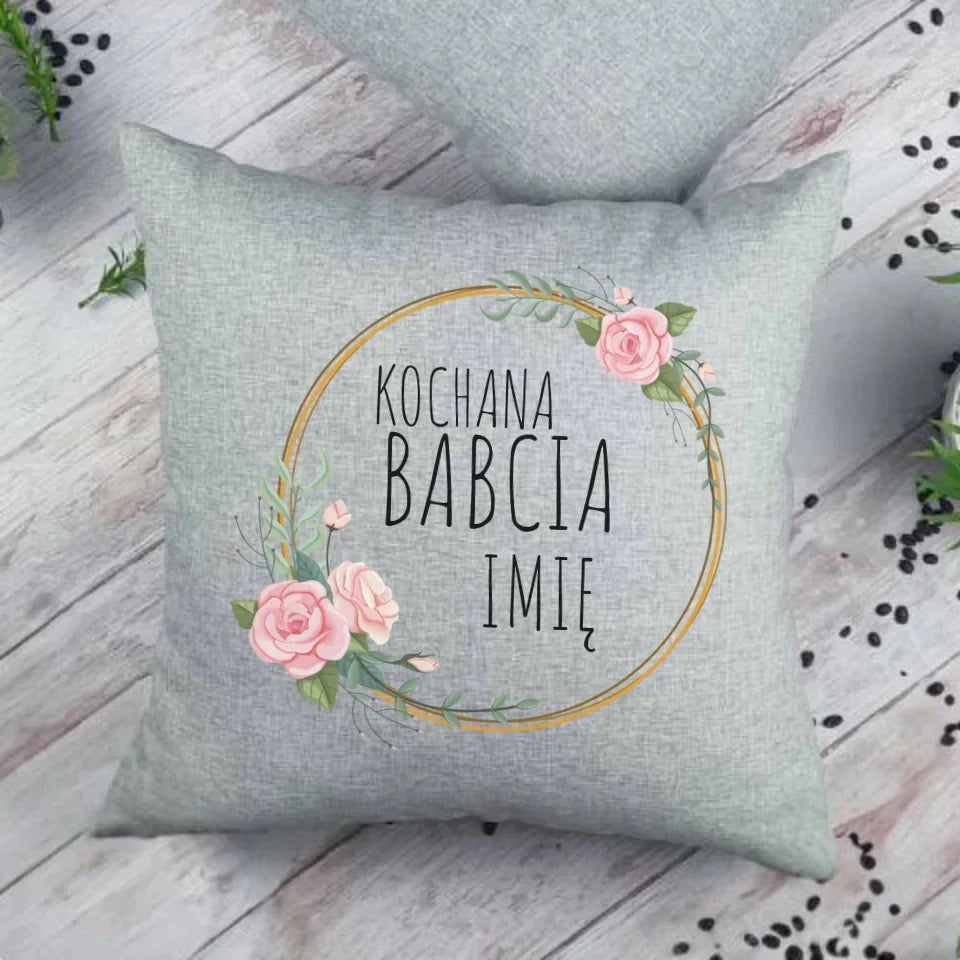 Kochana Babcia | Personalizowana poduszka dla babci B10 - StoryCups.pl