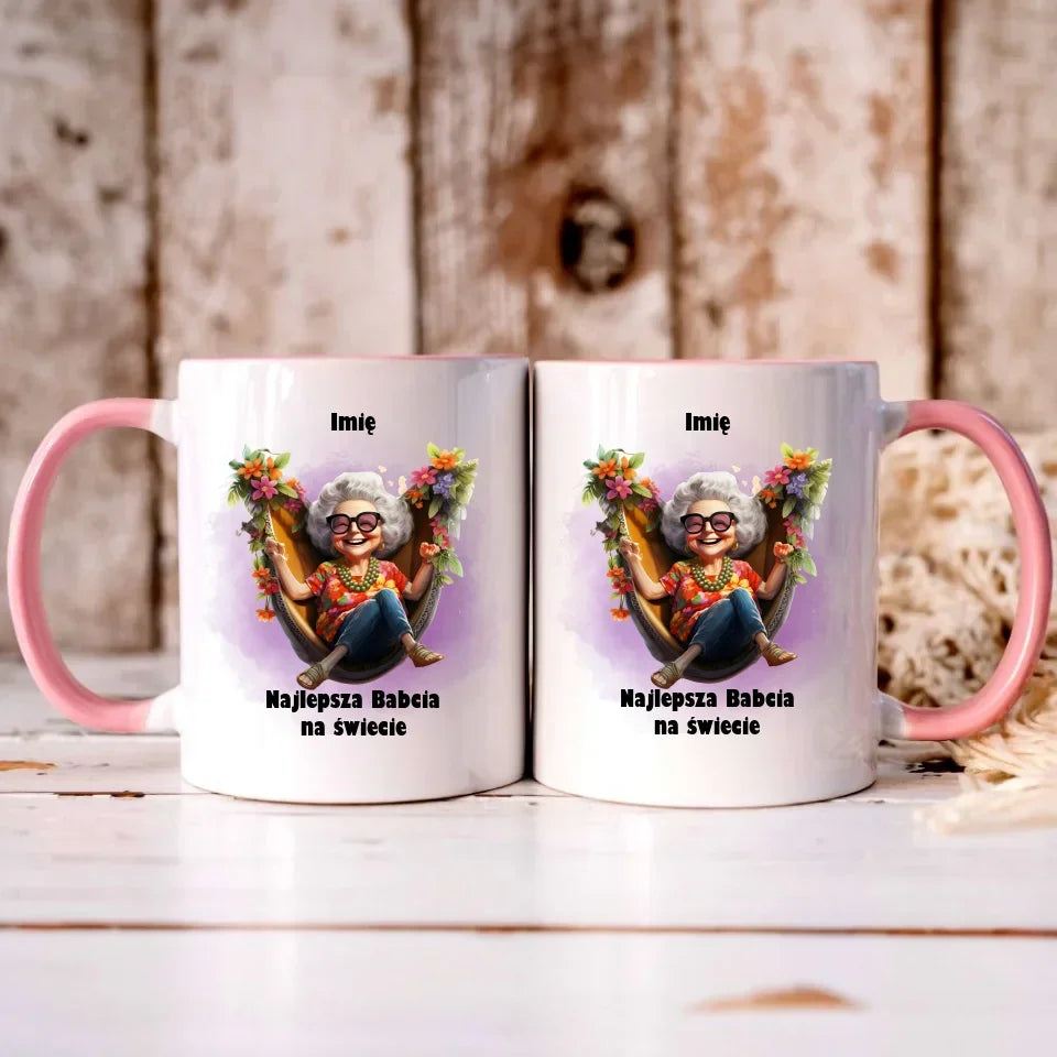 Najlepsza Babcia na świecie | Kubek z imieniem dla babci B14 - StoryCups.pl