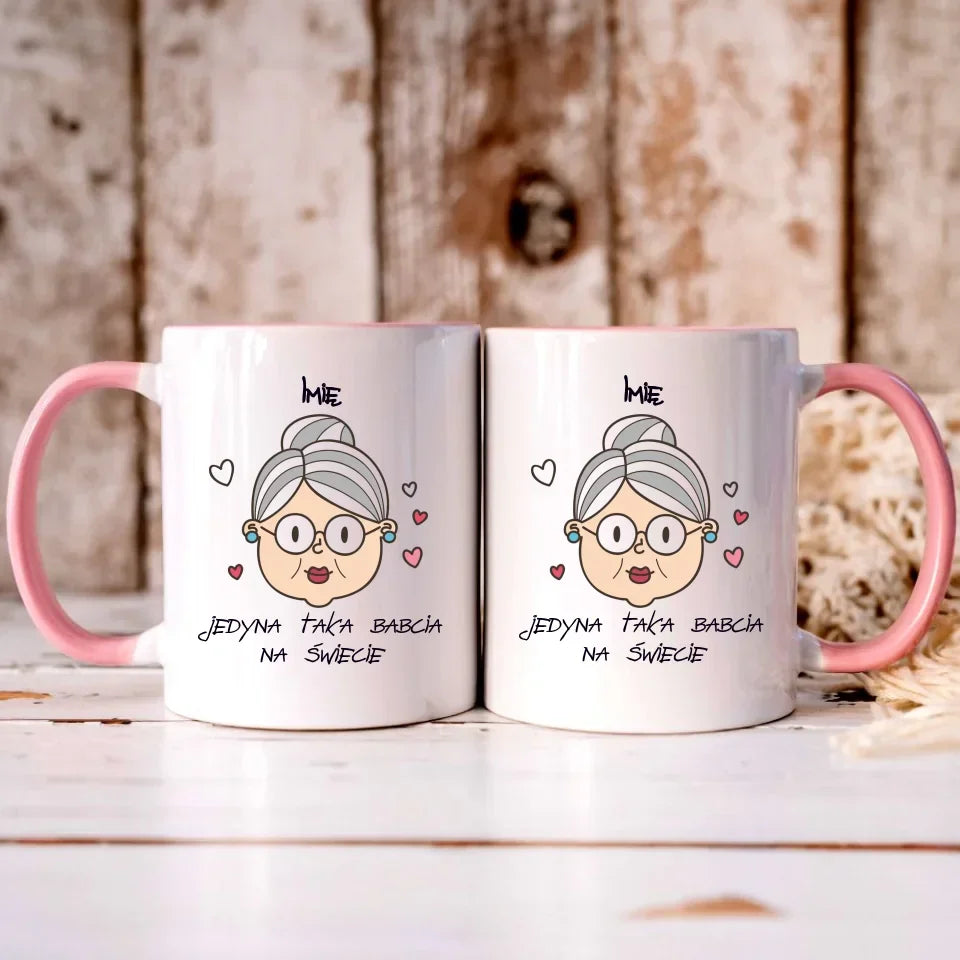 Jedyna taka babcia na świecie | Personalizowany kubek dla babci B15 - StoryCups.pl