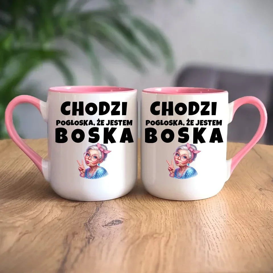 Chodzi pogłoska, że jestem boska | Kubek dla babci B16 - StoryCups.pl