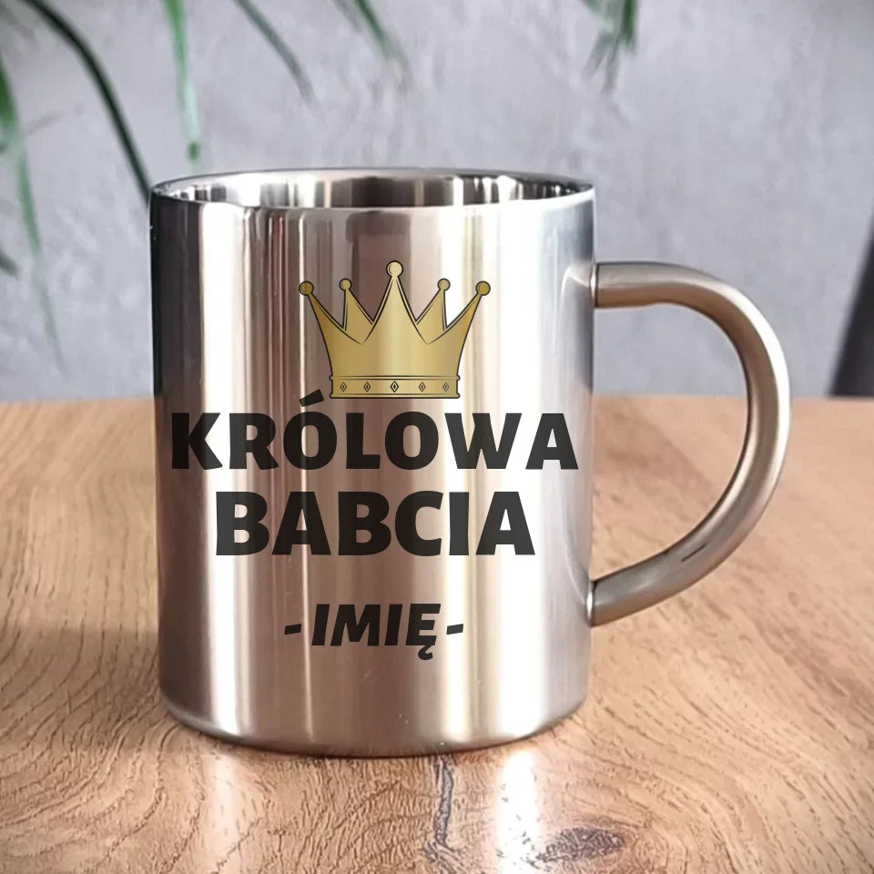 Metalowy kubek dla babci - prezent na Dzień Babci, urodziny, święta