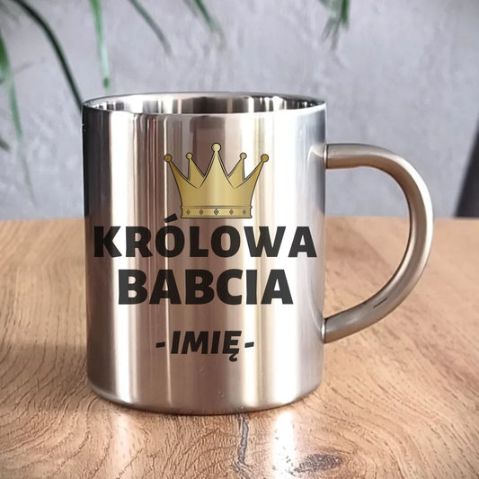 Metalowy kubek dla babci - prezent na Dzień Babci, urodziny, święta