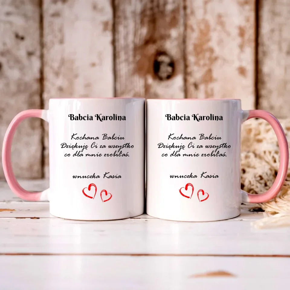 Kochana Babciu | Personalizowany kubek dla babci B21 - StoryCups.pl