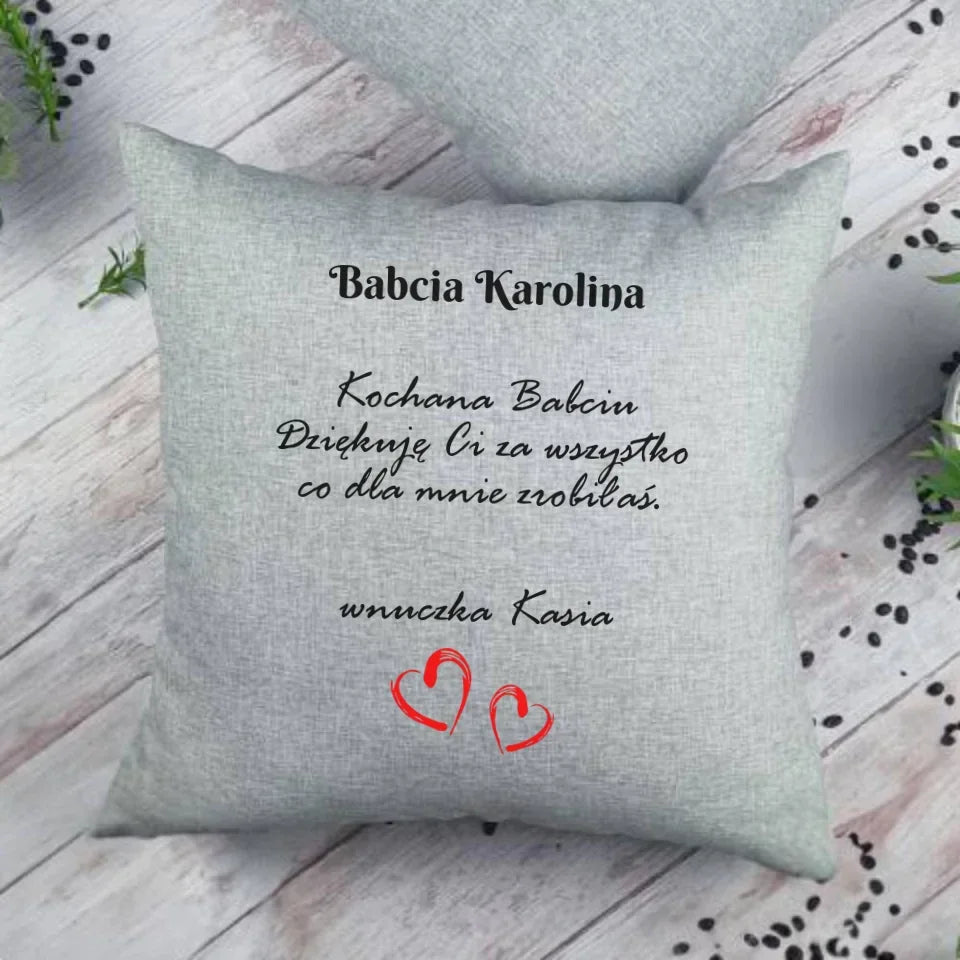 Kochana Babciu | Personalizowana poduszka dla babci B21 - StoryCups.pl