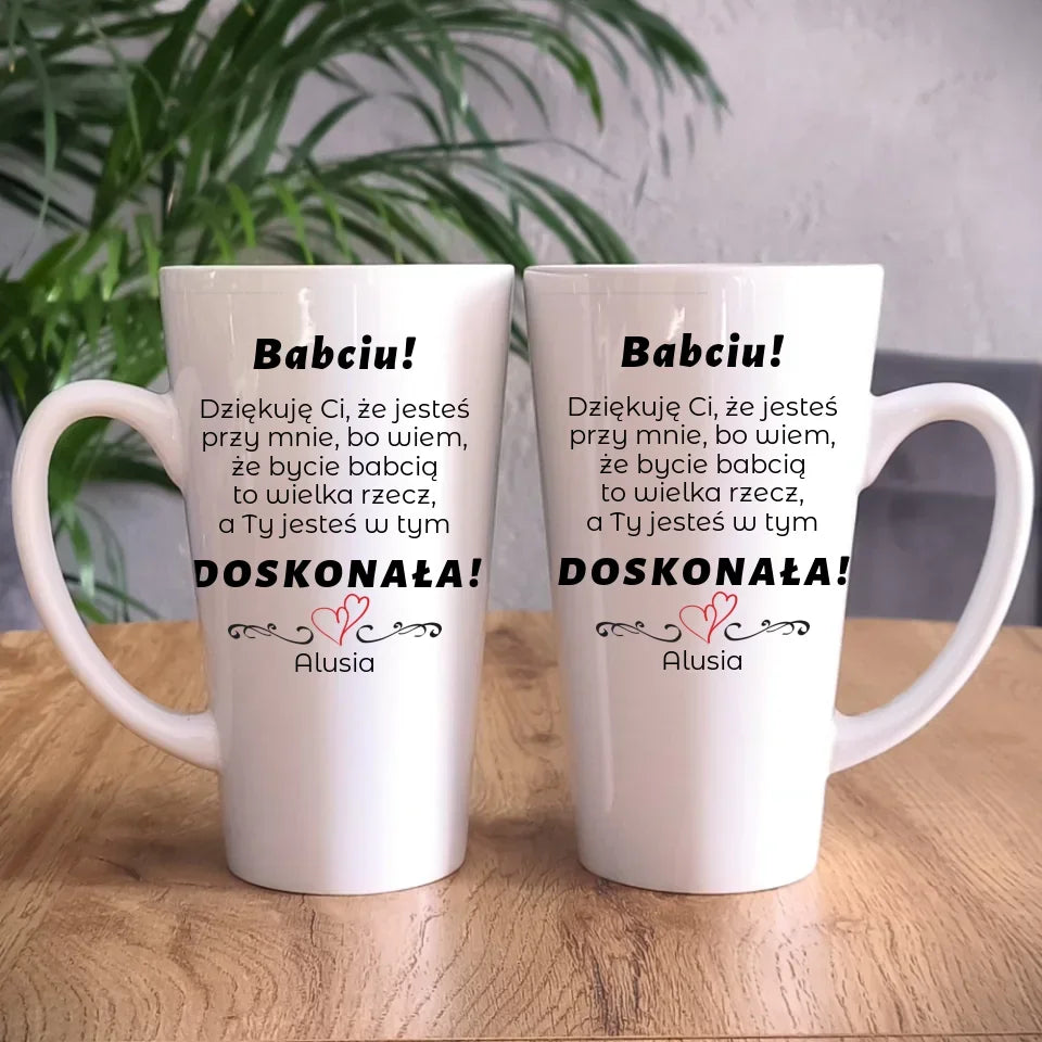 Babciu jesteś doskonała | Kubek z dedykacją dla babci B22 - StoryCups.pl