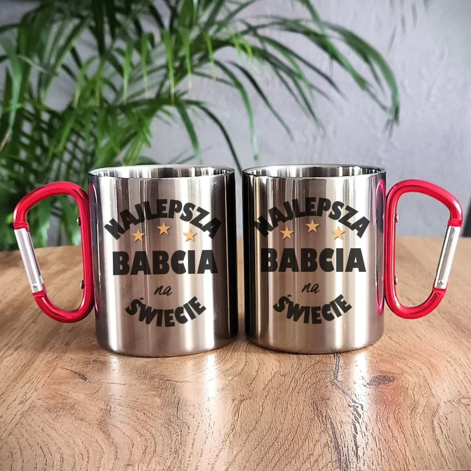 Najlepsza babcia na świecie | Kubek metalowy dla babci B23 - StoryCups.pl