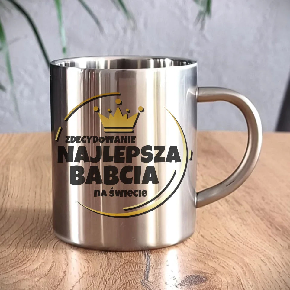 Metalowy kubek dla babci - prezent na Dzień Babci, urodziny, święta