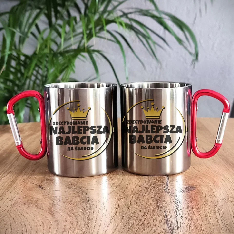 Zdecydowanie najlepsza babcia na świecie | Kubek metalowy dla babci B32 - StoryCups.pl