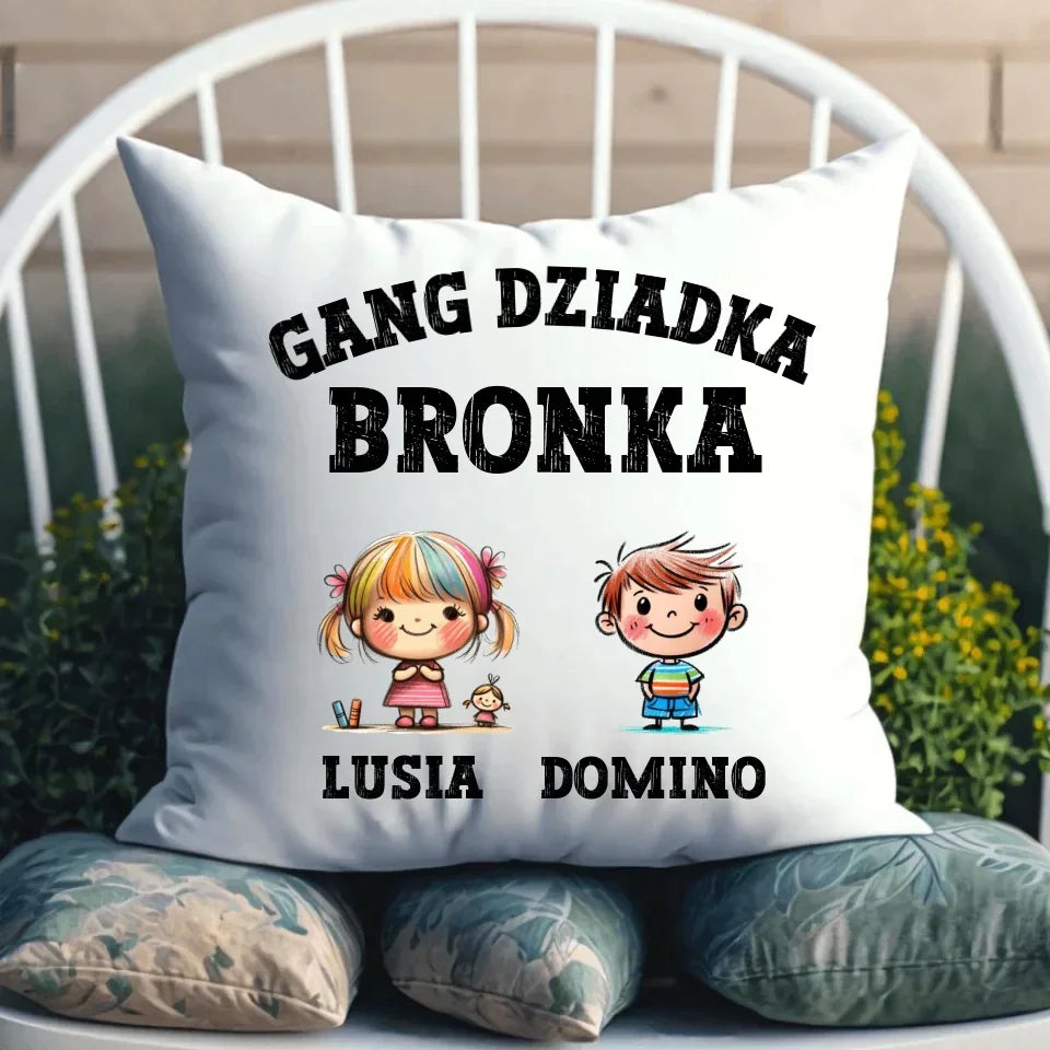 Gang Dziadka | Personalizowana poduszka dla dziadka D18 - StoryCups.pl