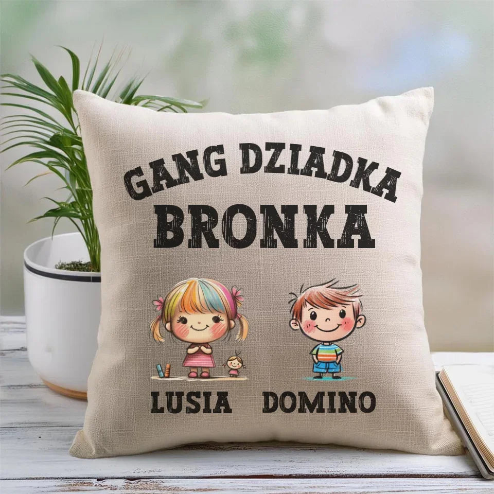 Gang Dziadka | Personalizowana poduszka dla dziadka D18 - StoryCups.pl
