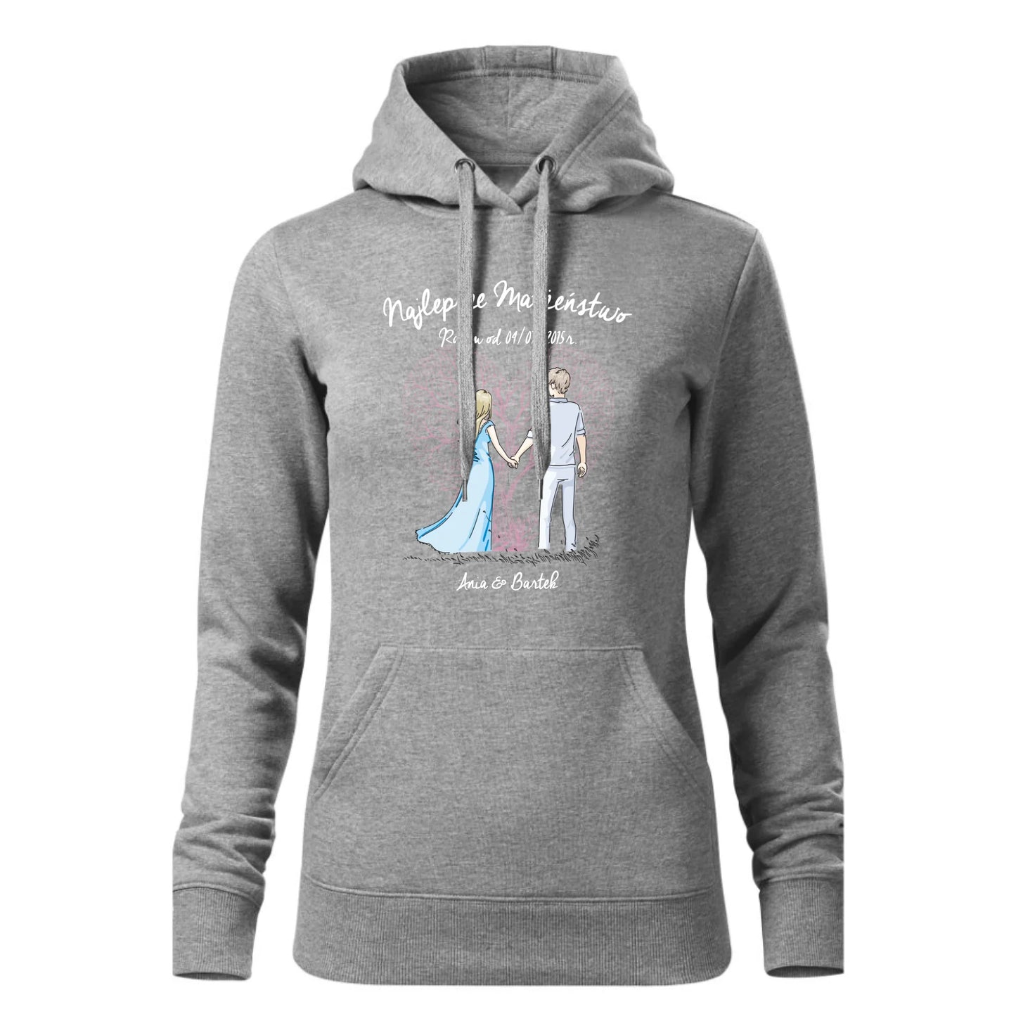 Damska bluza z kapturem szara - hoodie - StoryCups.pl