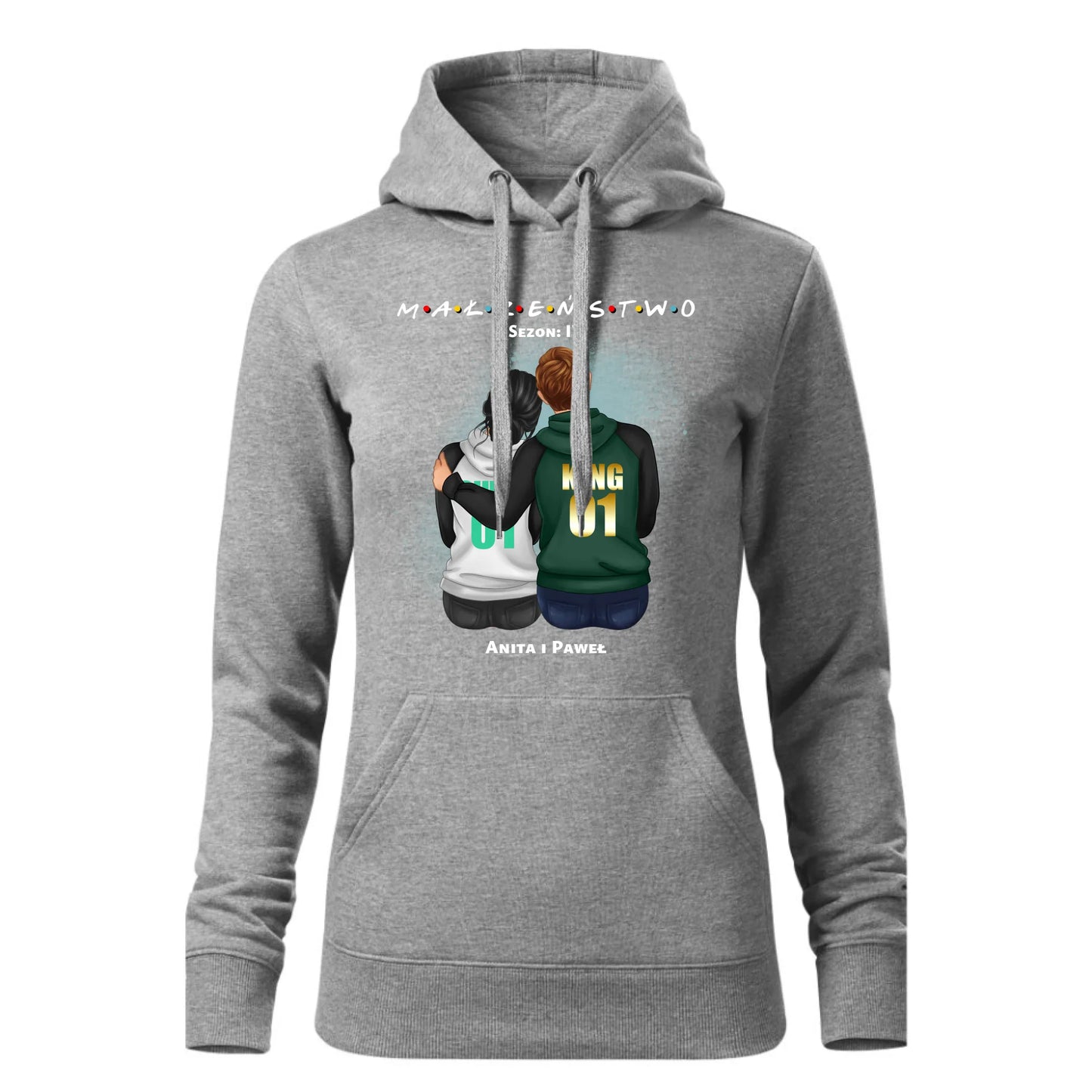 Damska bluza z kapturem szara - hoodie - StoryCups.pl