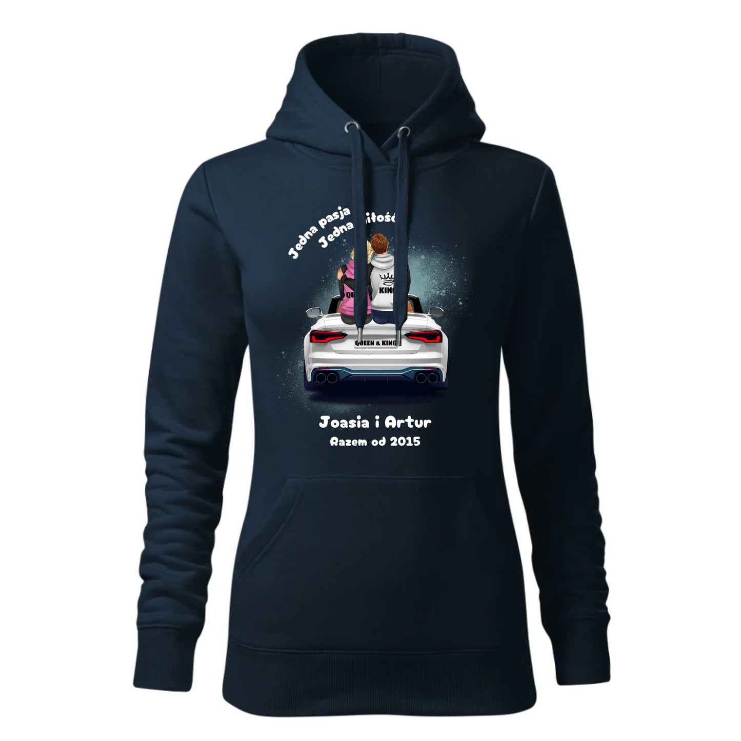 Damska bluza z kapturem granatowa - hoodie - StoryCups.pl