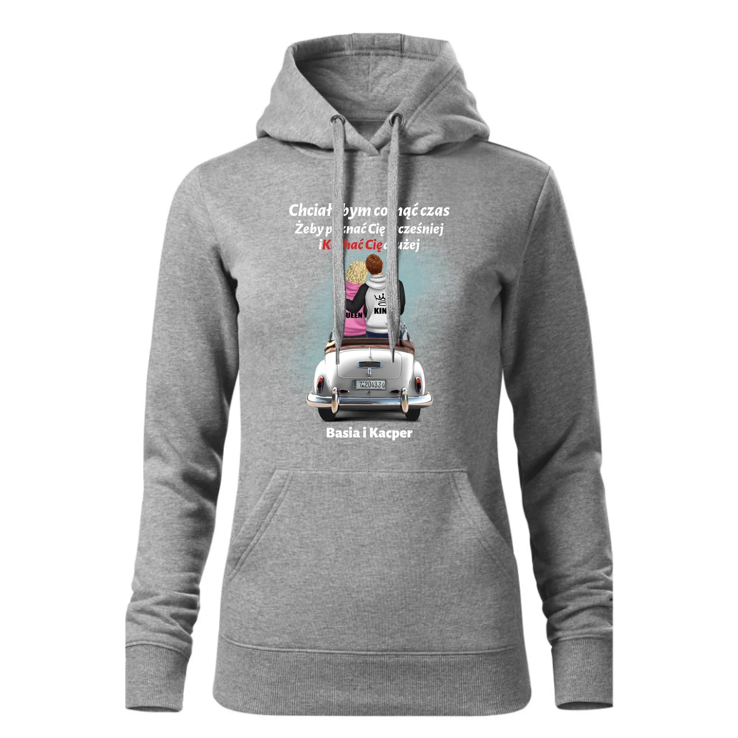 Damska bluza z kapturem szara - hoodie - StoryCups.pl