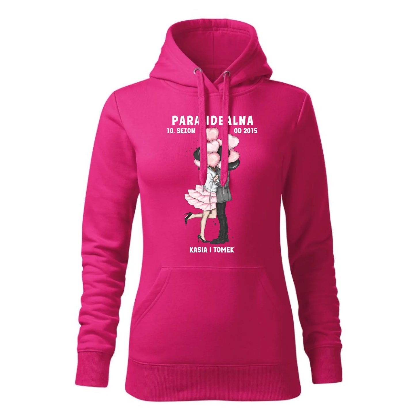 Damska bluza z kapturem różowa - hoodie - StoryCups.pl