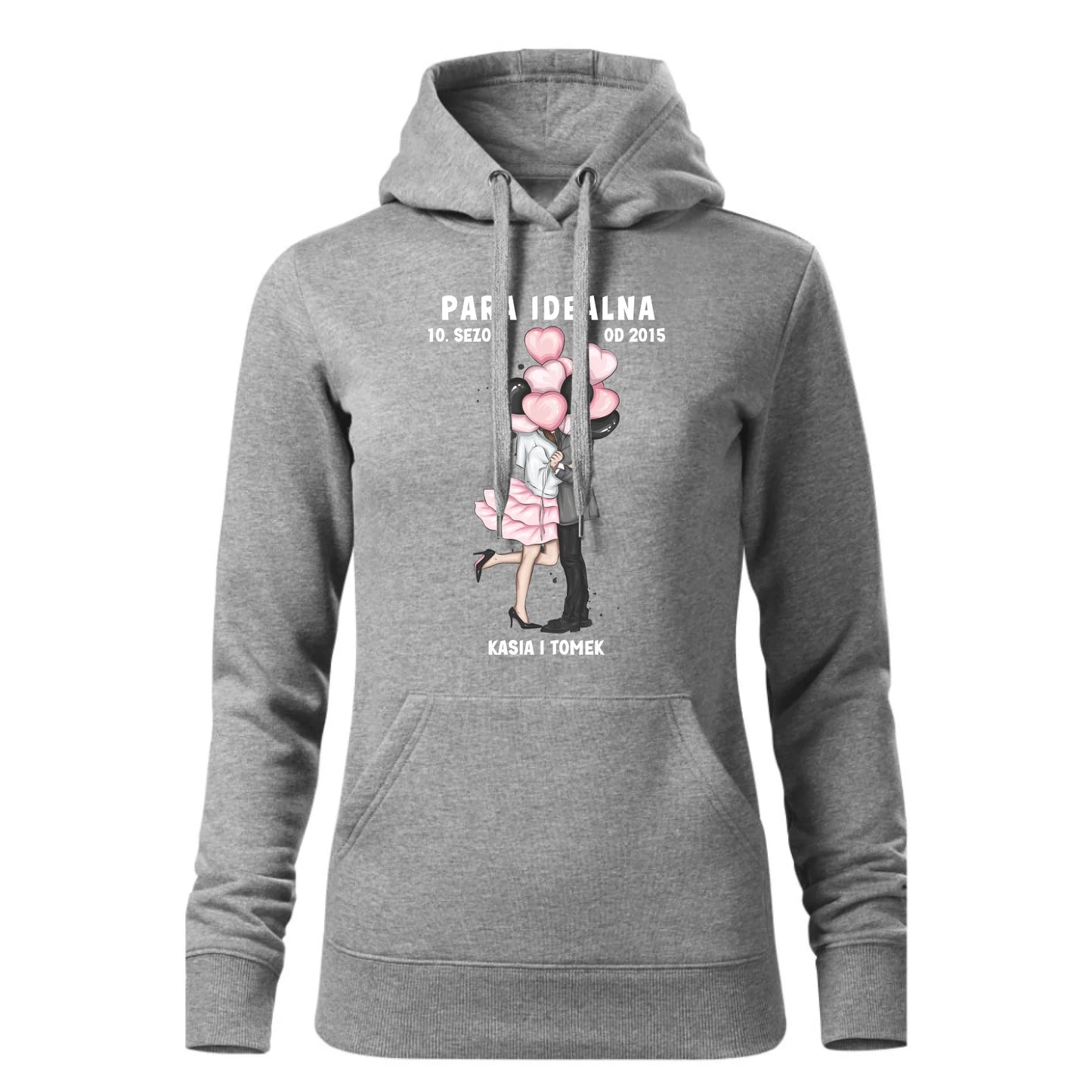 Damska bluza z kapturem szara - hoodie - StoryCups.pl