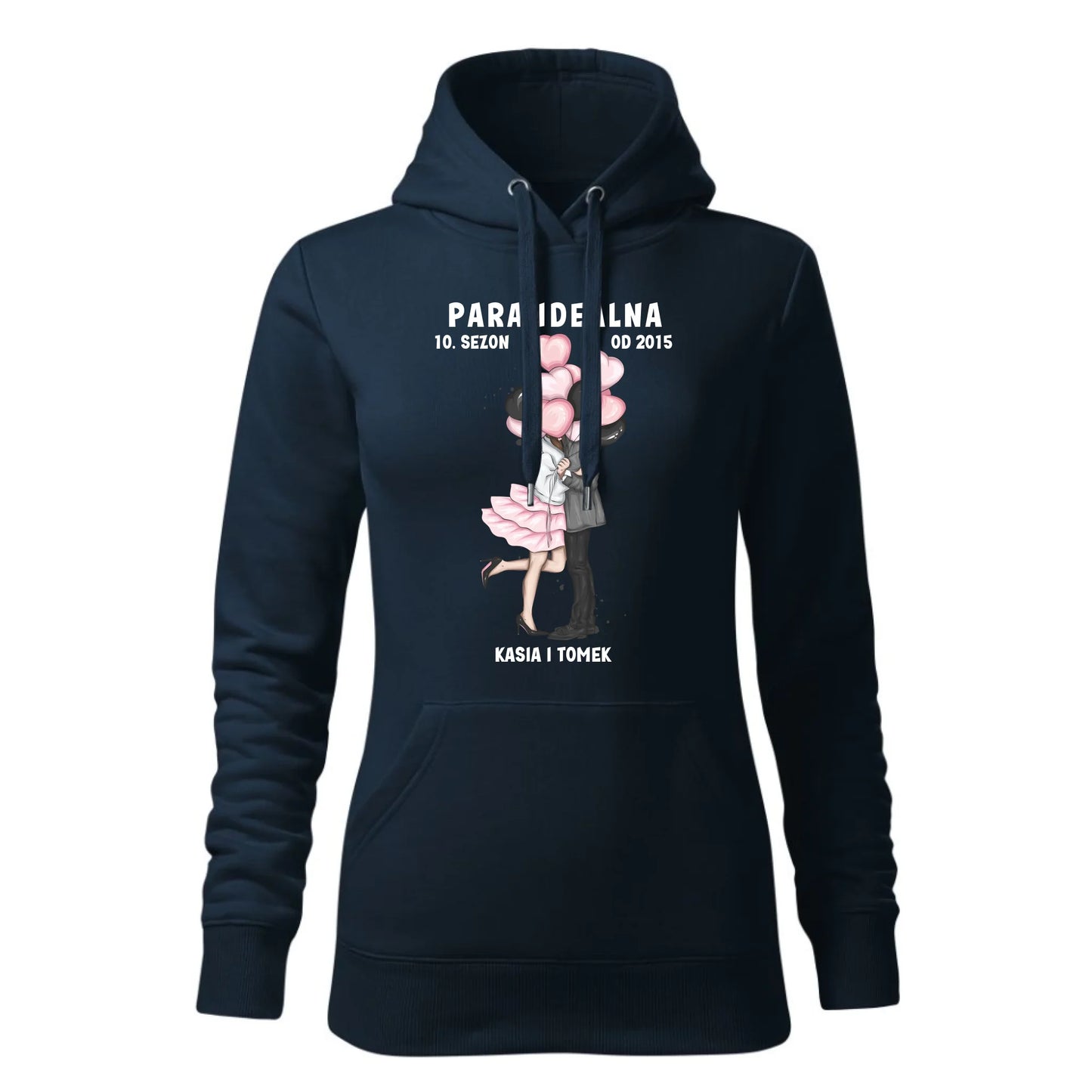 Damska bluza z kapturem granatowa - hoodie - StoryCups.pl