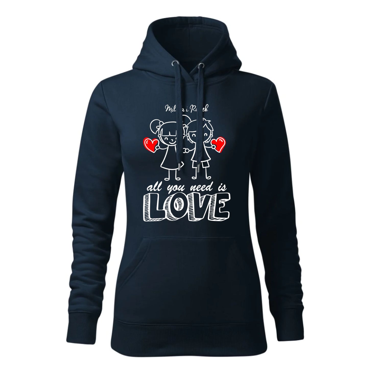 Damska bluza z kapturem granatowa - hoodie - StoryCups.pl