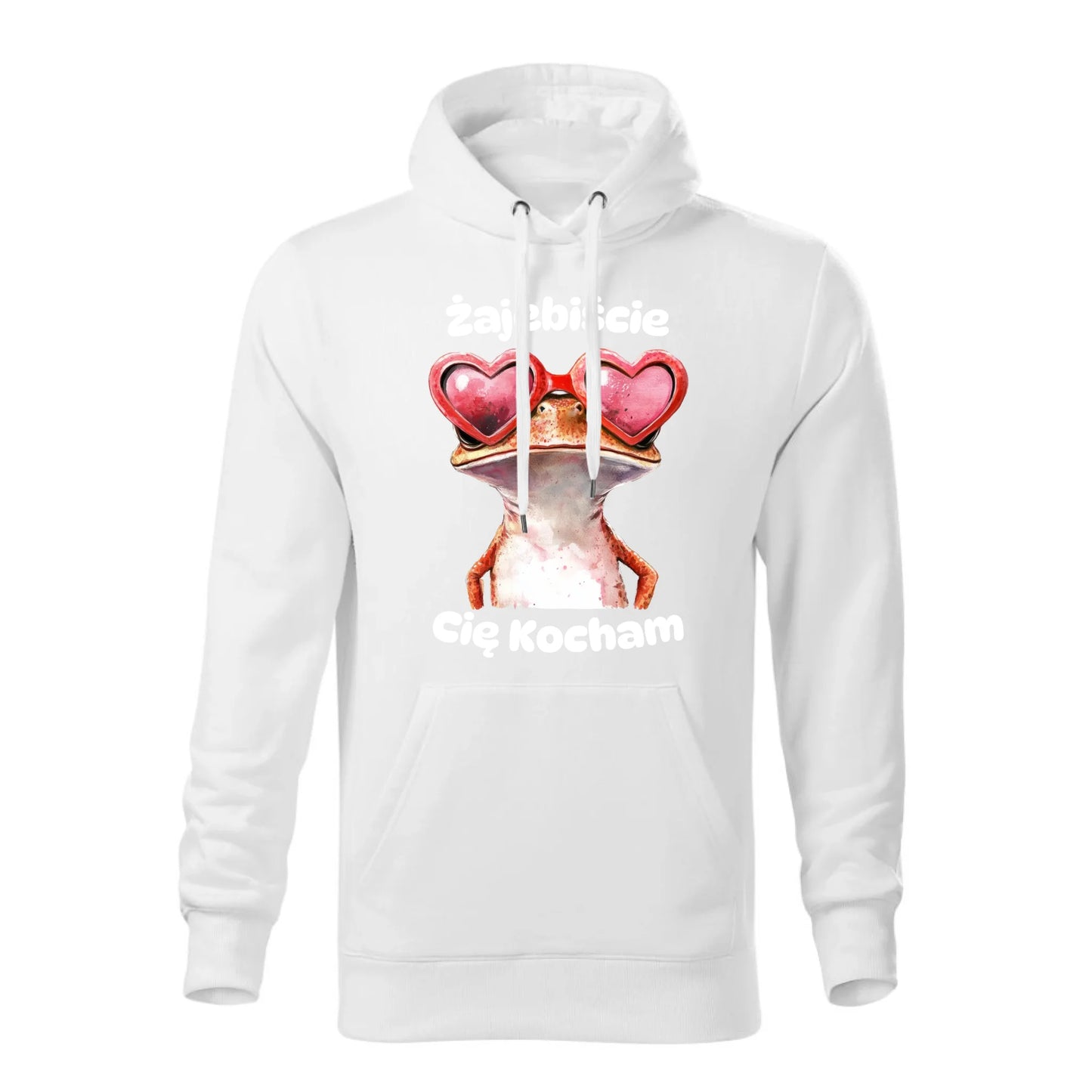 Personalizowana jesienna bluza z kapturem na prezent - biała - nadruk - hoodie