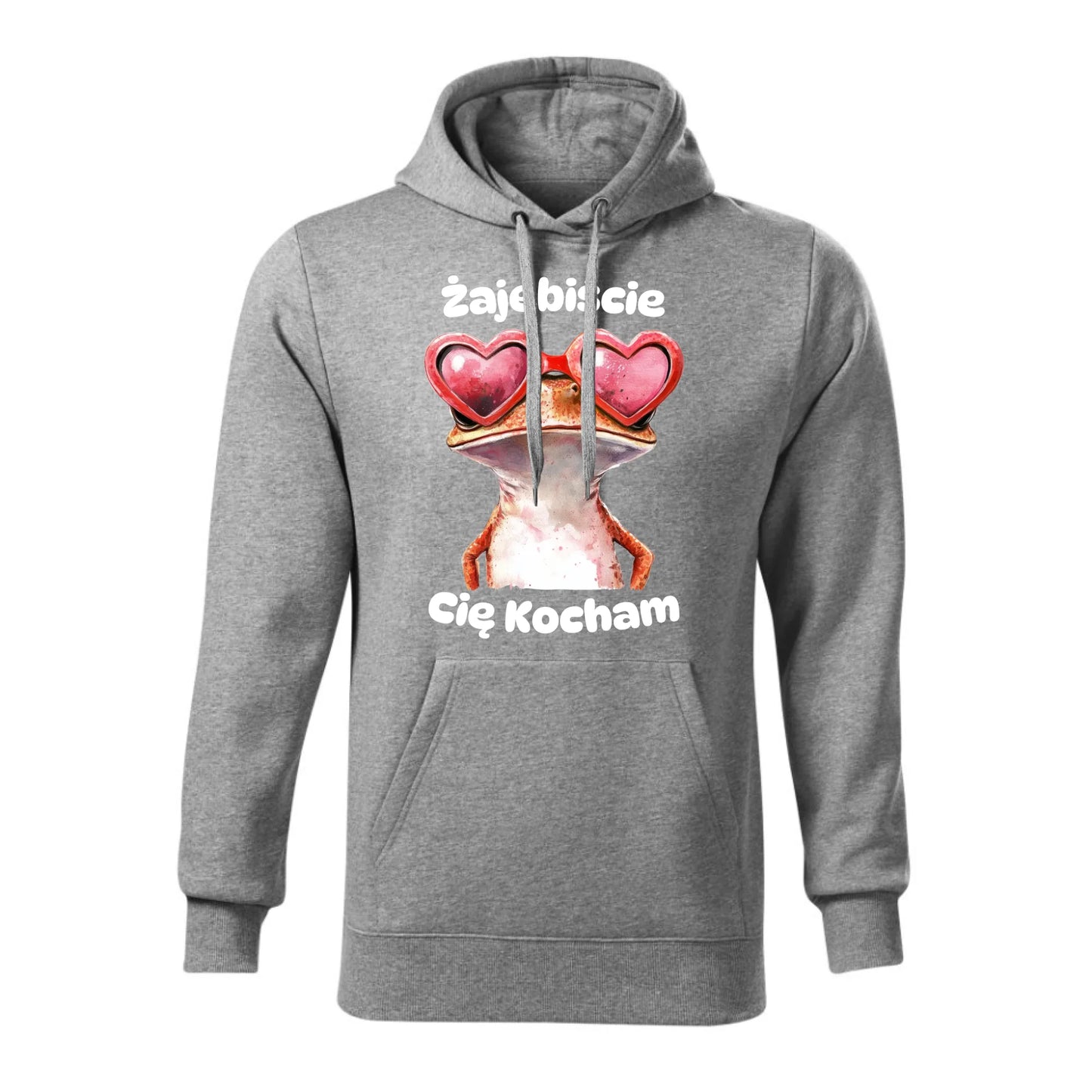 Personalizowana jesienna bluza z kapturem na prezent - szara - nadruk - hoodie