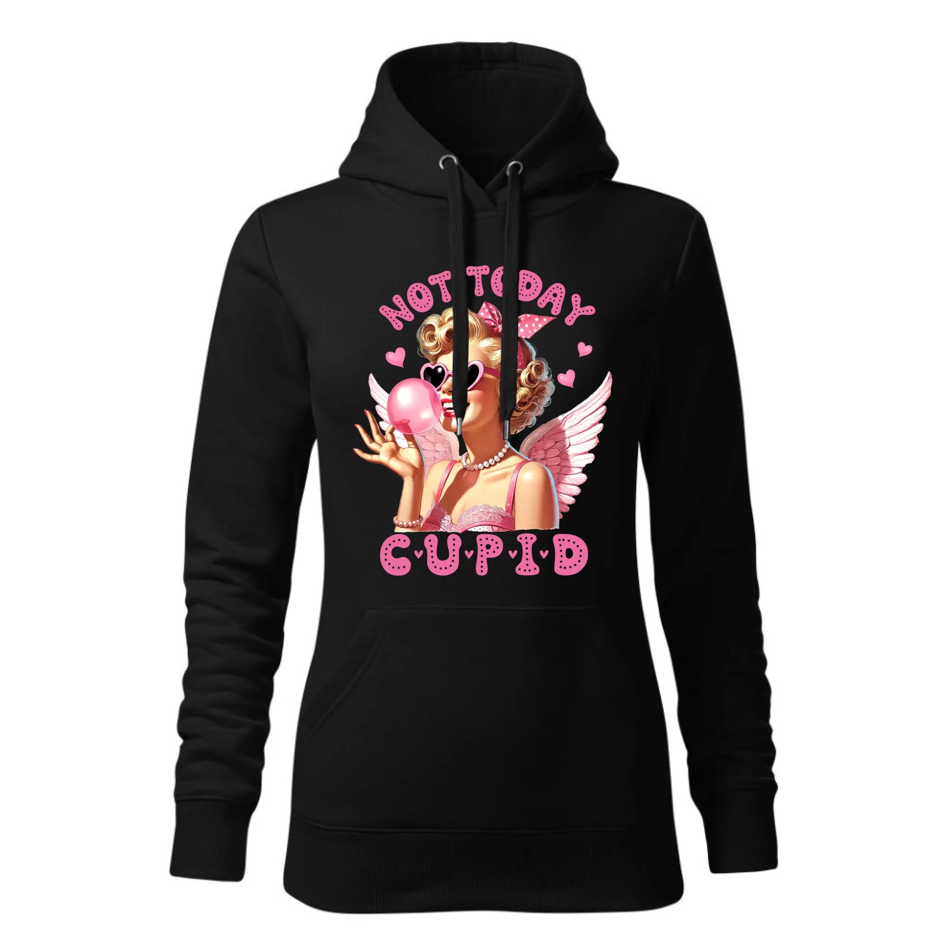 Damska bluza z kapturem czarna - hoodie - StoryCups.pl