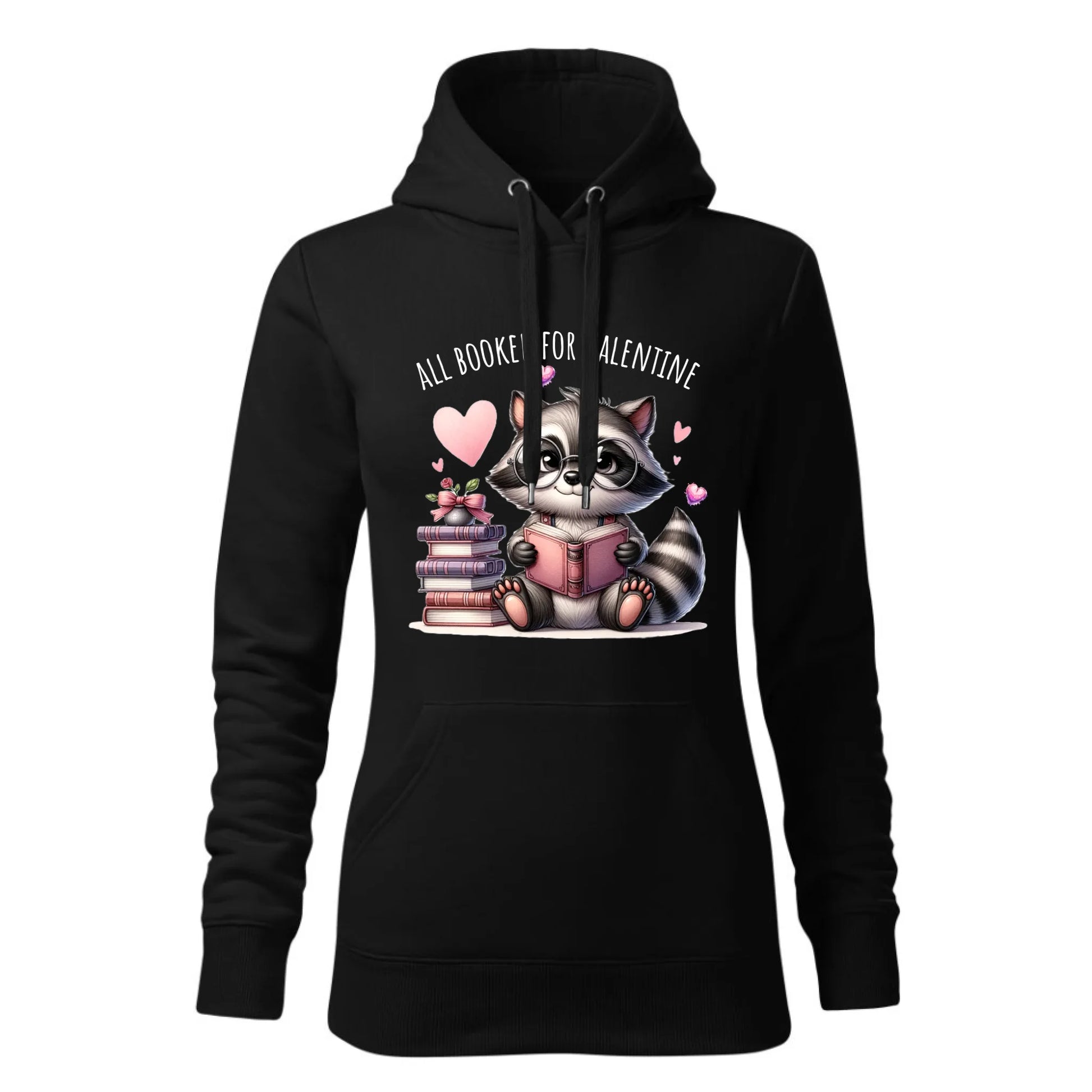 Damska bluza z kapturem czarna - hoodie - StoryCups.pl